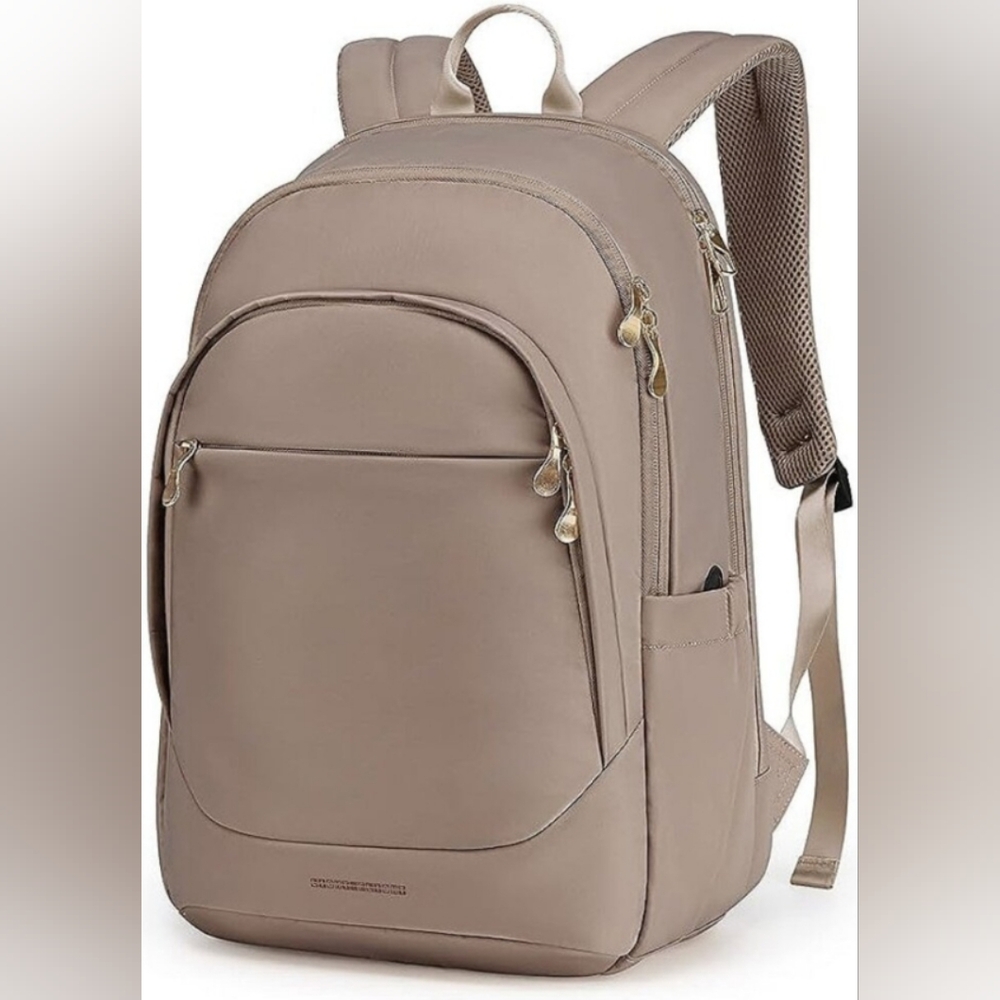 LIGHT FLIGHT Travel Laptop Backpack Women, 15.6 Inch Champagne